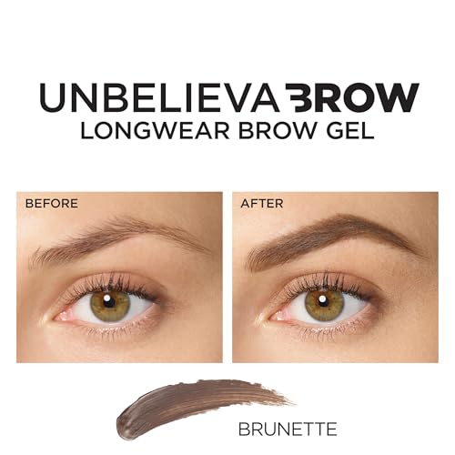 'Oreal Paris Unbelieva-Brow Longwear Waterproof Tinted Brow Gel, Smudge-resistant, Transfer- Proof, Quick Drying, Easy