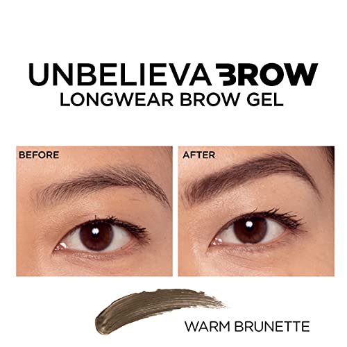 'Oreal Paris Unbelieva-Brow Longwear Waterproof Tinted Brow Gel, Smudge-resistant, Transfer- Proof, Quick Drying, Easy