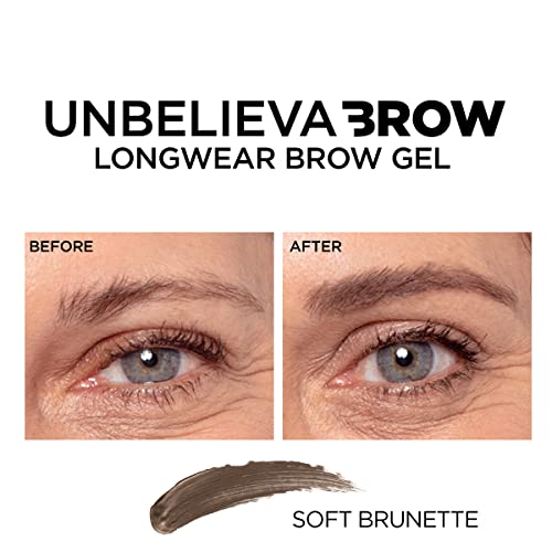 'Oreal Paris Unbelieva-Brow Longwear Waterproof Tinted Brow Gel, Smudge-resistant, Transfer- Proof, Quick Drying, Easy