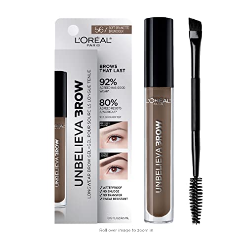 'Oreal Paris Unbelieva-Brow Longwear Waterproof Tinted Brow Gel, Smudge-resistant, Transfer- Proof, Quick Drying, Easy
