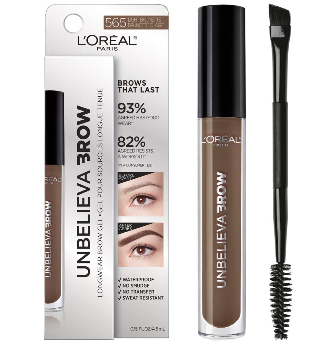 'Oreal Paris Unbelieva-Brow Longwear Waterproof Tinted Brow Gel, Smudge-resistant, Transfer- Proof, Quick Drying, Easy