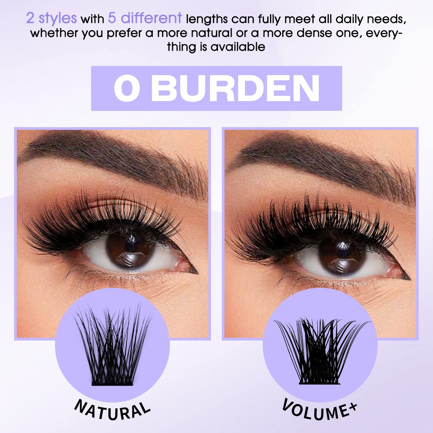 Individual Cluster Lashes 30D/40D Mixed Natural Eyelash Clusters