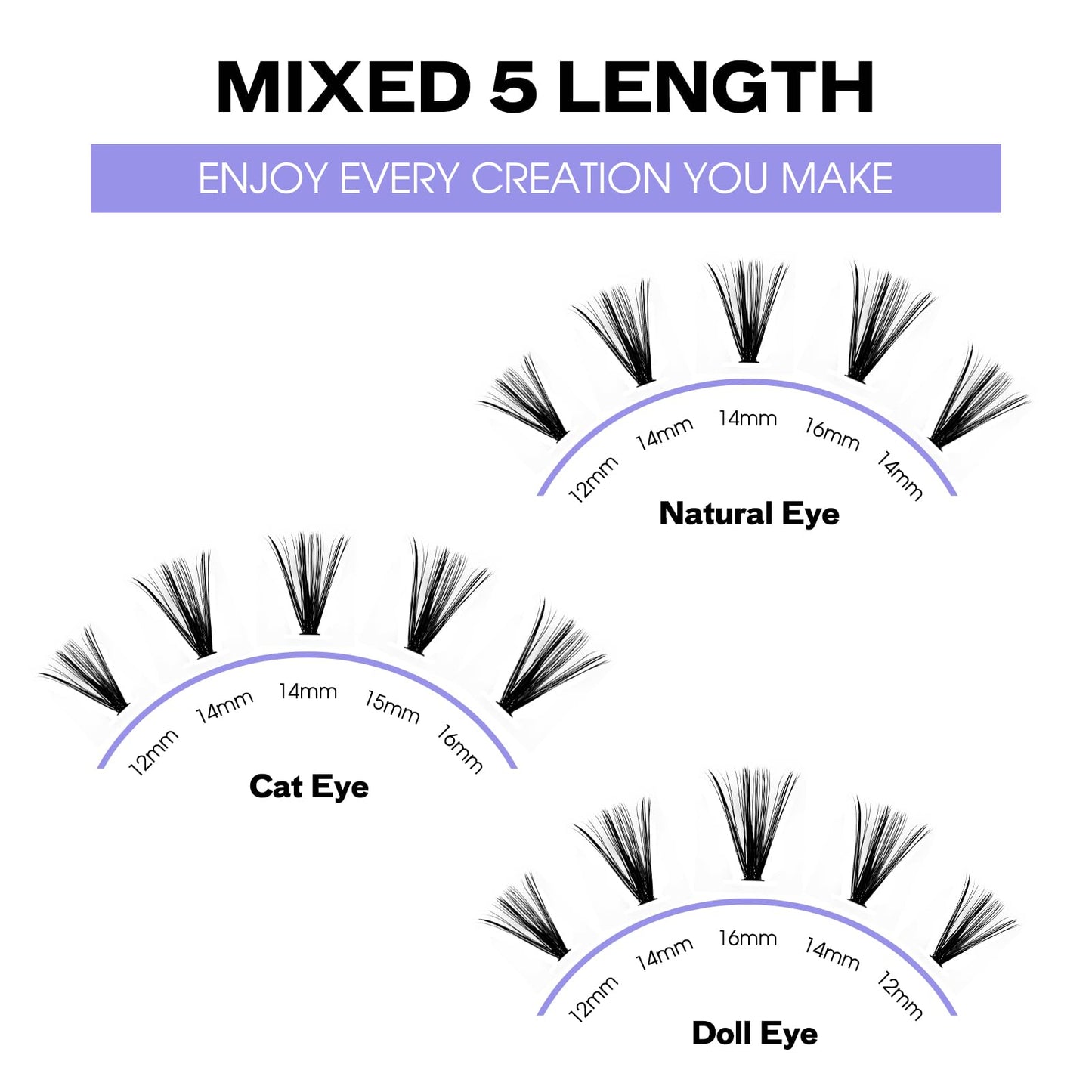 Individual Cluster Lashes 30D/40D Mixed Natural Eyelash Clusters