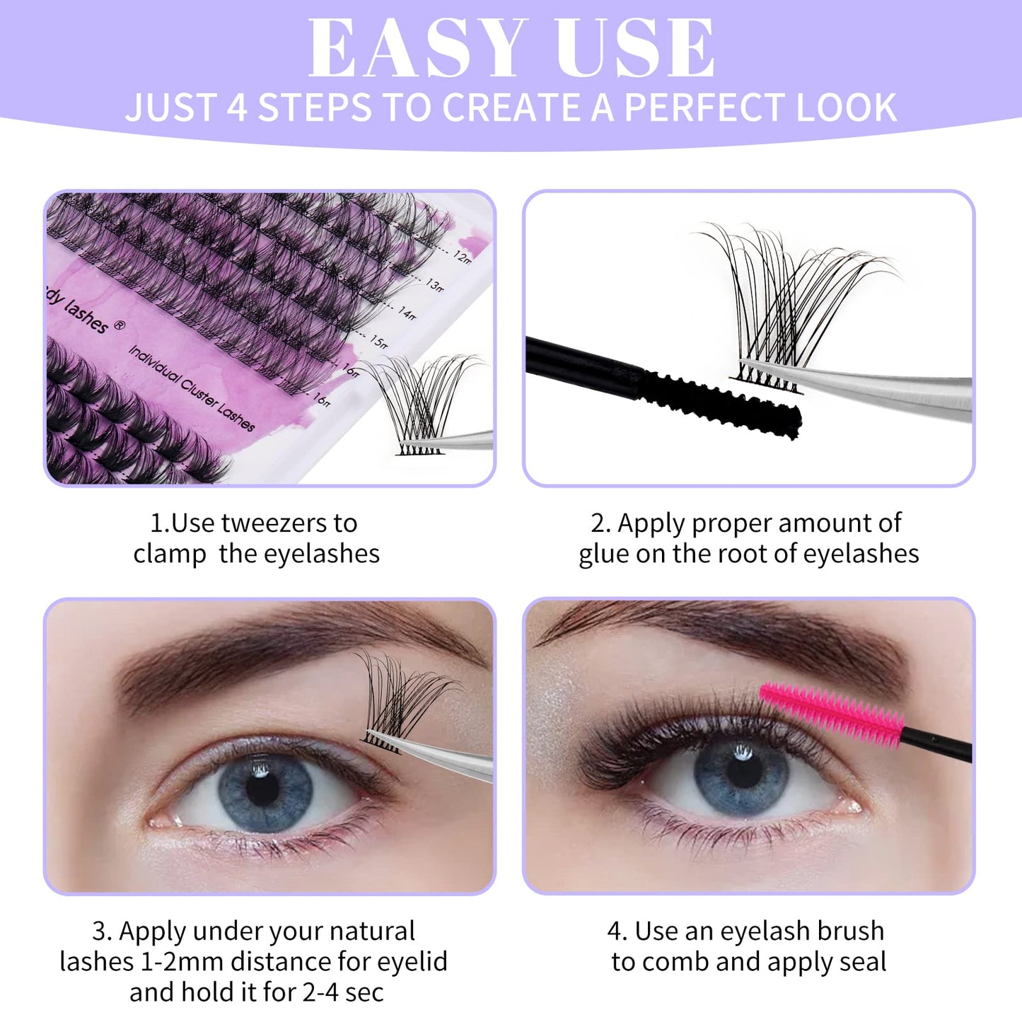 Individual Cluster Lashes 30D/40D Mixed Natural Eyelash Clusters