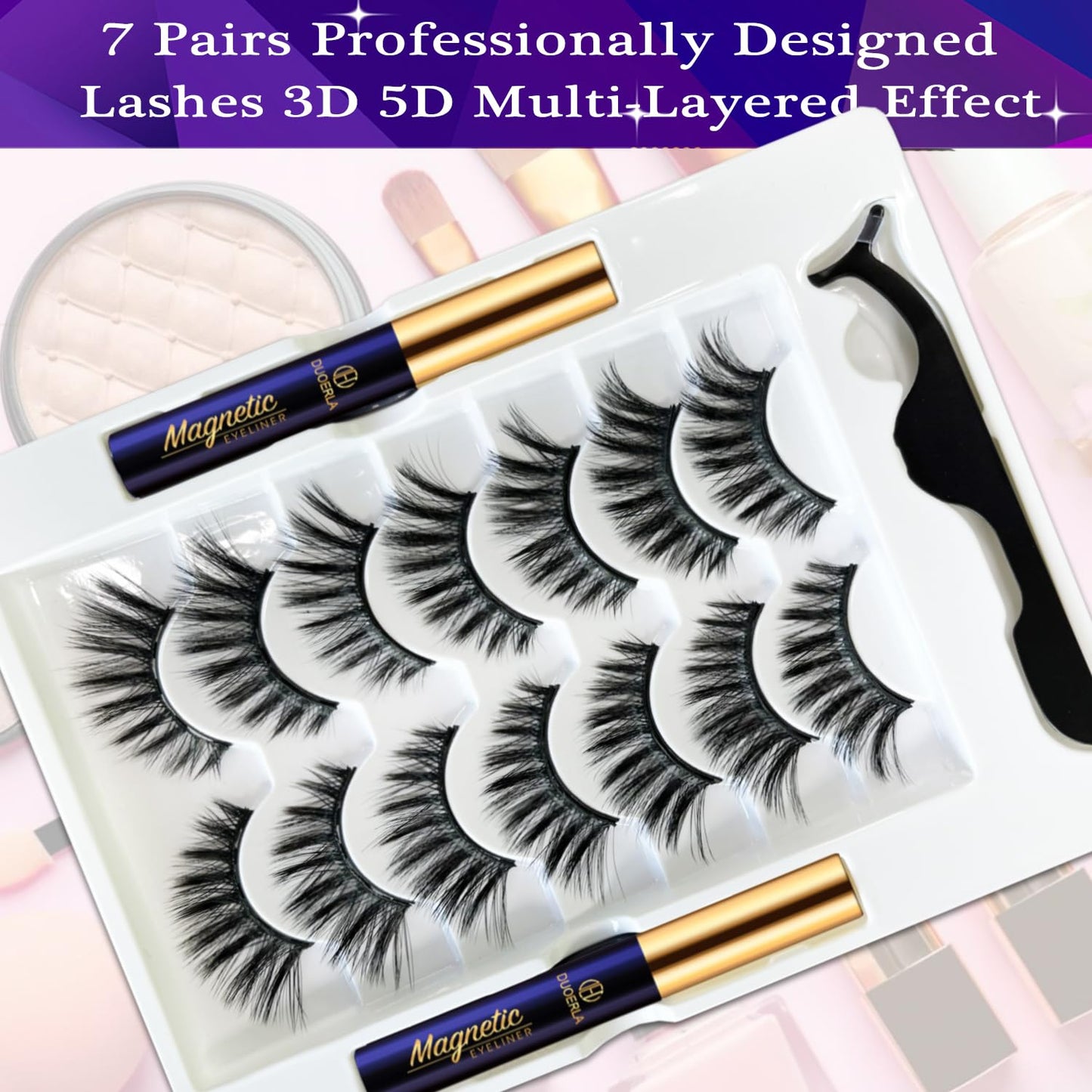 DUOERLA Magnetic Eyelashes Magnetic Lashes Natural