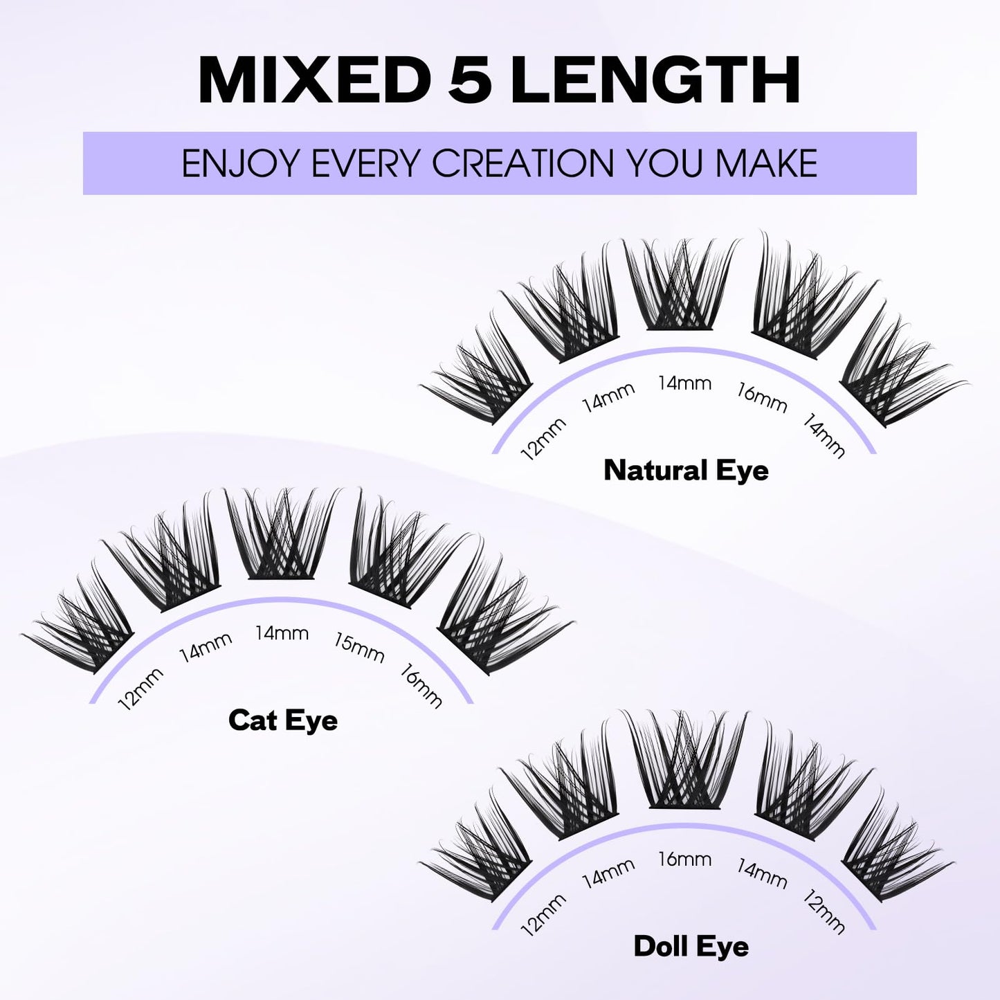 Individual Cluster Lashes 30D/40D Mixed Natural Eyelash Clusters