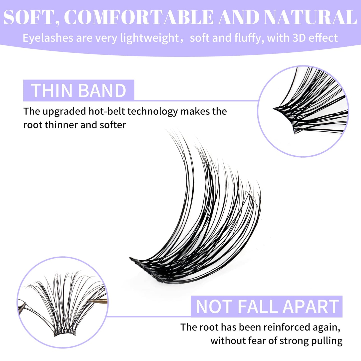 Individual Cluster Lashes 30D/40D Mixed Natural Eyelash Clusters