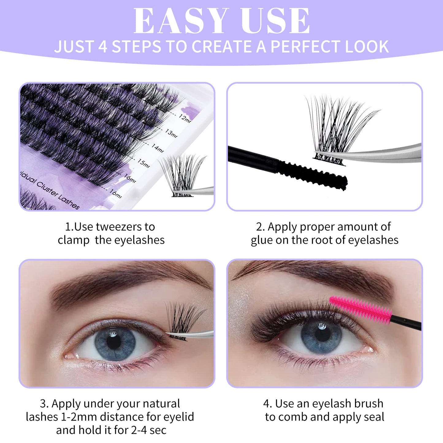 Individual Cluster Lashes 30D/40D Mixed Natural Eyelash Clusters