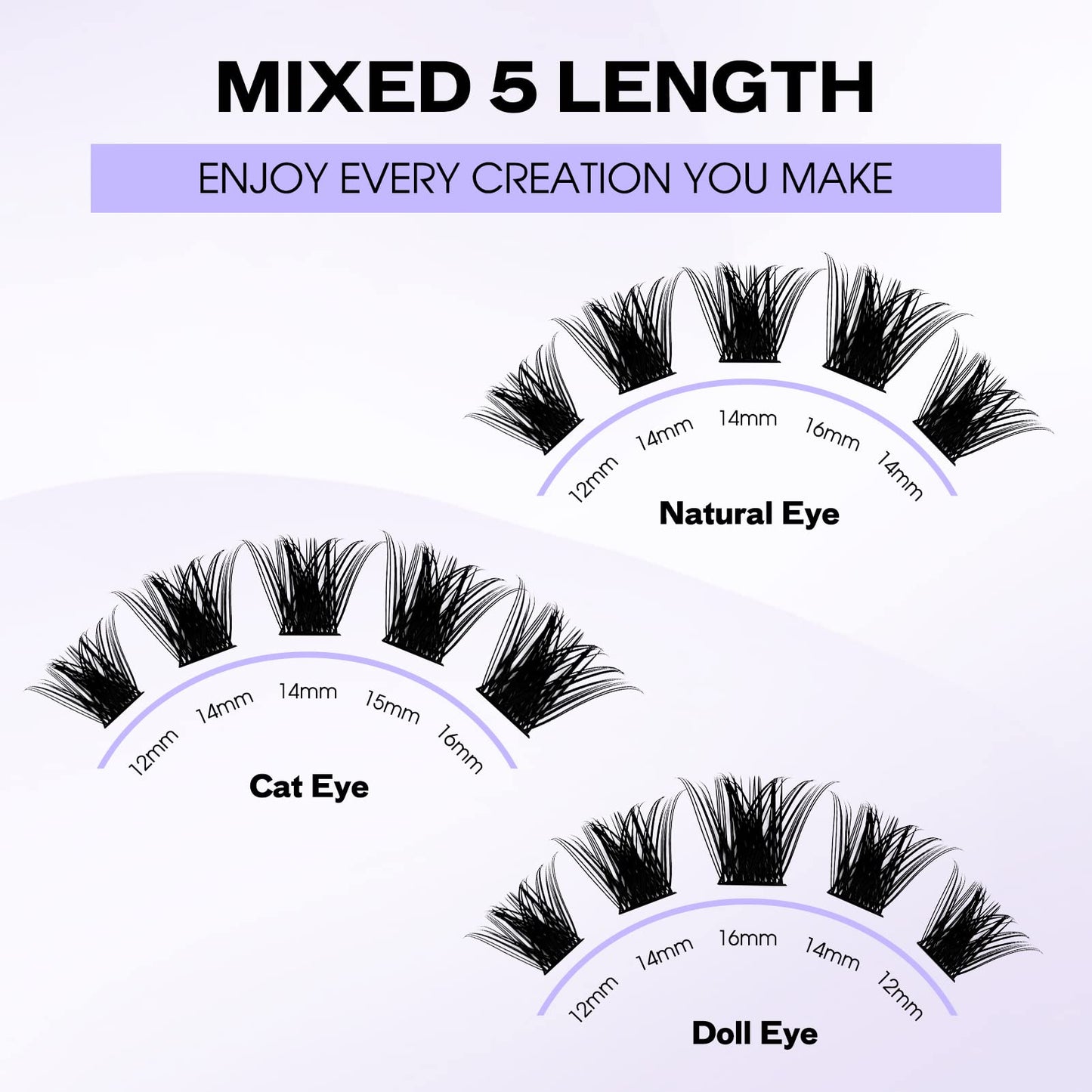 Individual Cluster Lashes 30D/40D Mixed Natural Eyelash Clusters