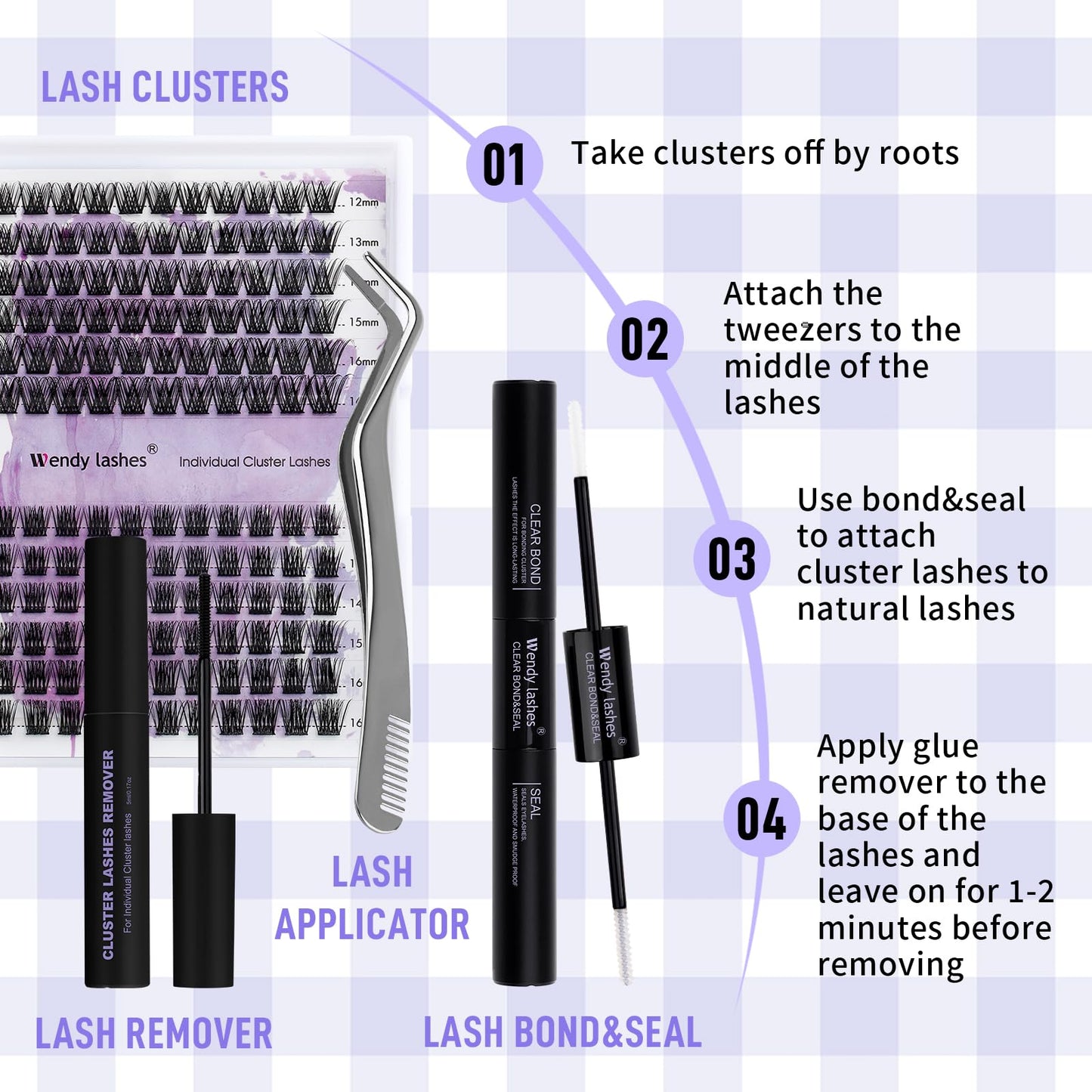 Individual Cluster Lashes 30D/40D Mixed Natural Eyelash Clusters