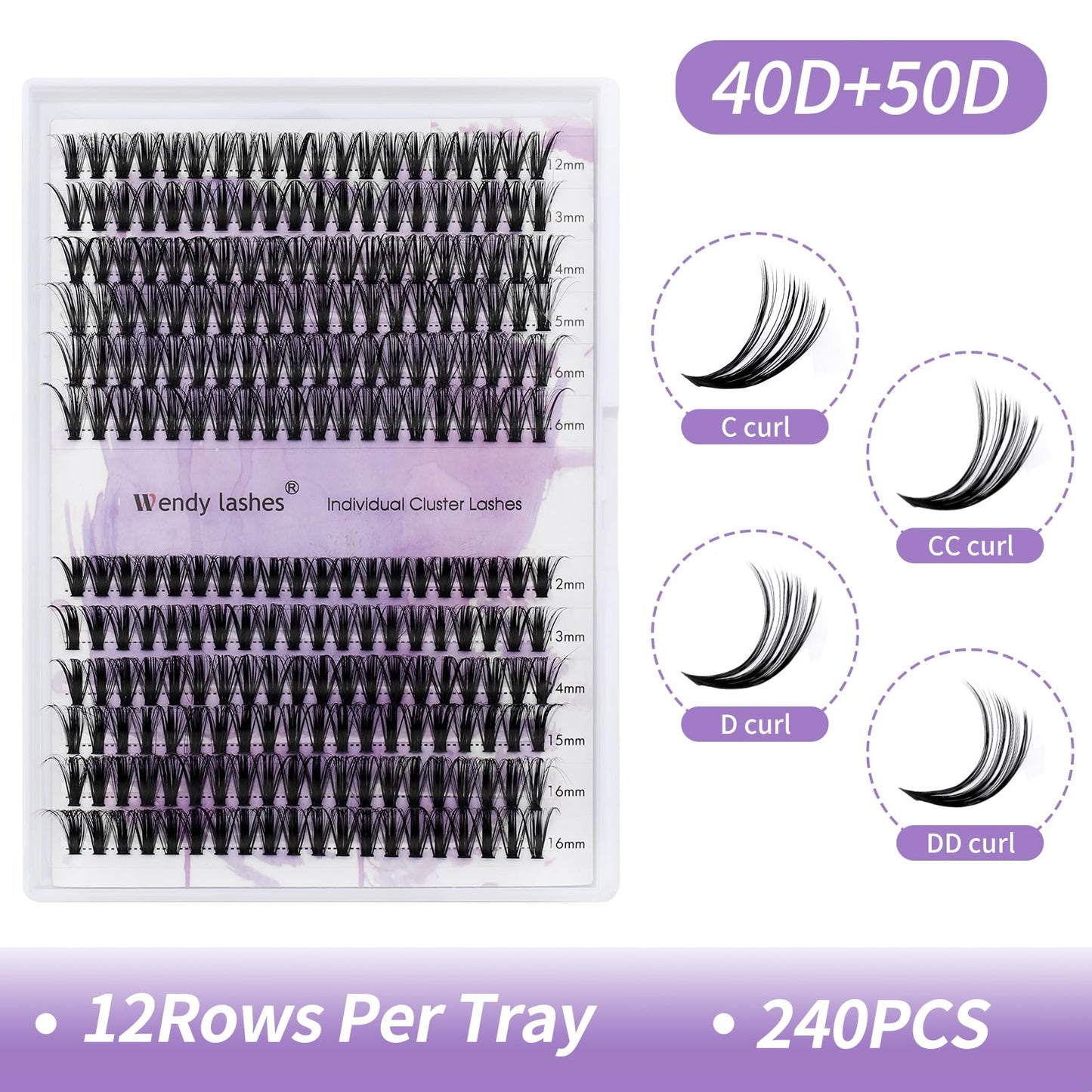 Individual Cluster Lashes 30D/40D Mixed Natural Eyelash Clusters