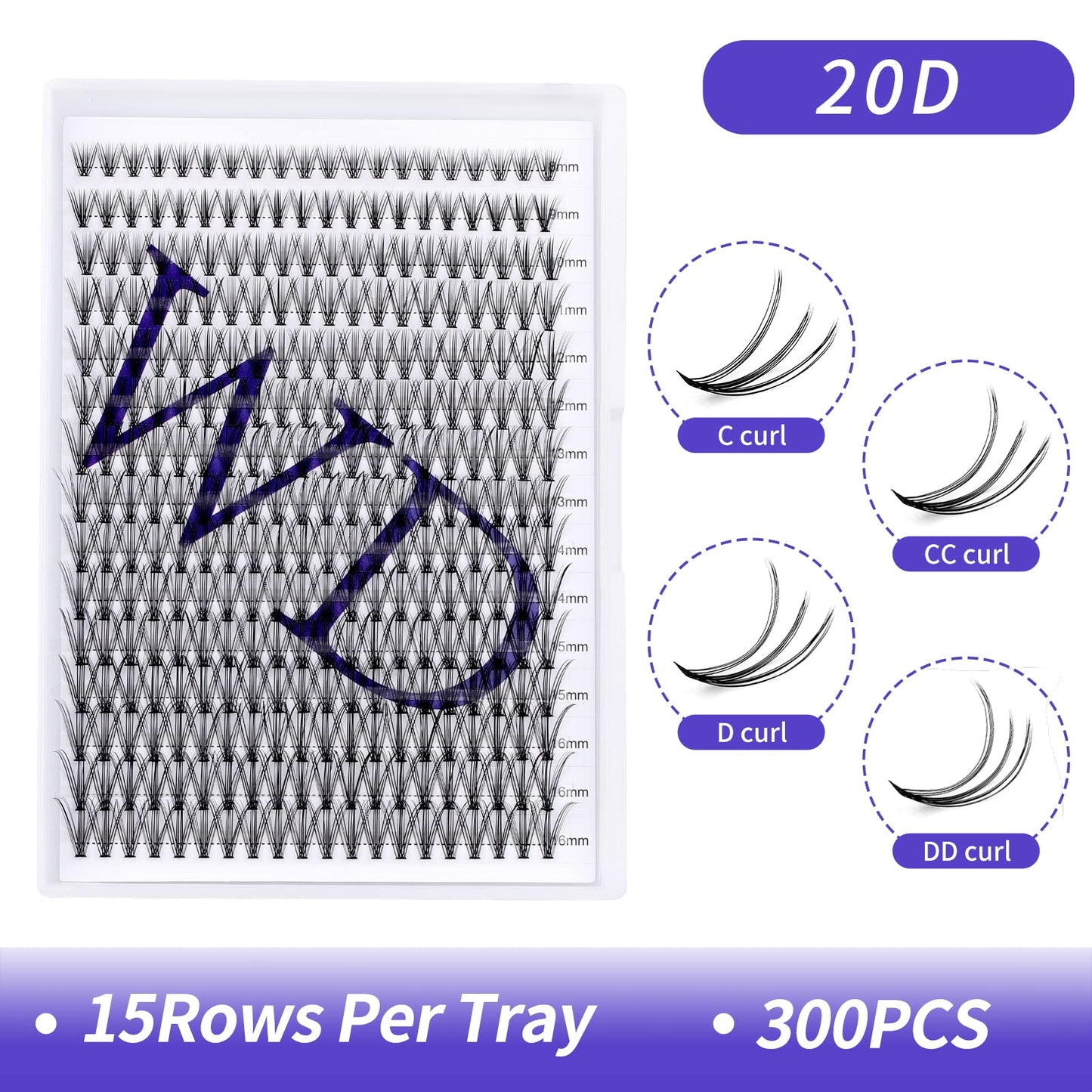 Individual Cluster Lashes 30D/40D Mixed Natural Eyelash Clusters