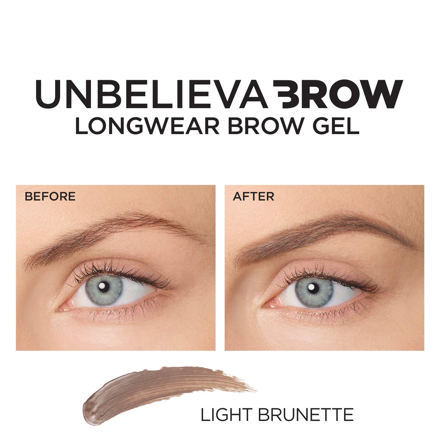 'Oreal Paris Unbelieva-Brow Longwear Waterproof Tinted Brow Gel, Smudge-resistant, Transfer- Proof, Quick Drying, Easy