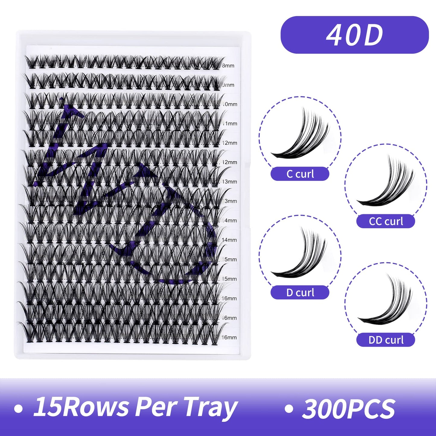 Individual Cluster Lashes 30D/40D Mixed Natural Eyelash Clusters