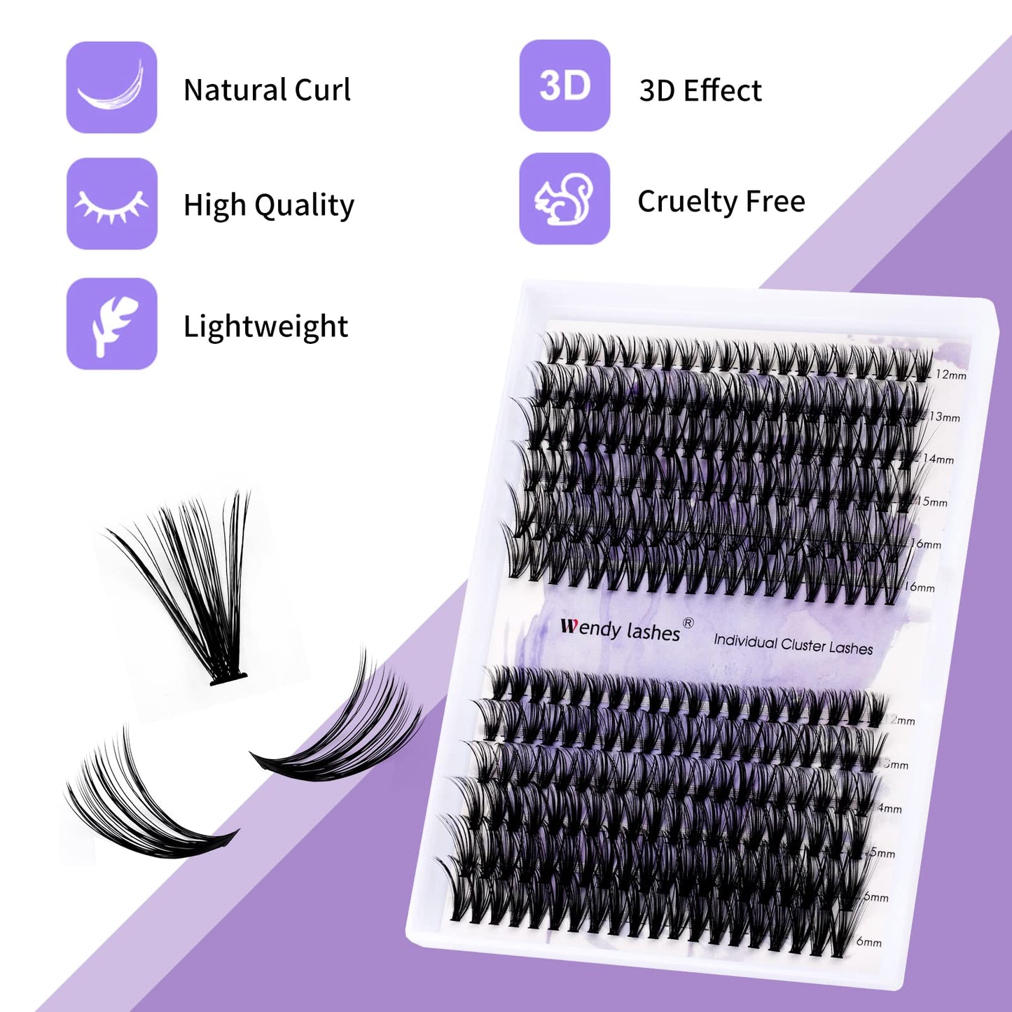 Individual Cluster Lashes 30D/40D Mixed Natural Eyelash Clusters