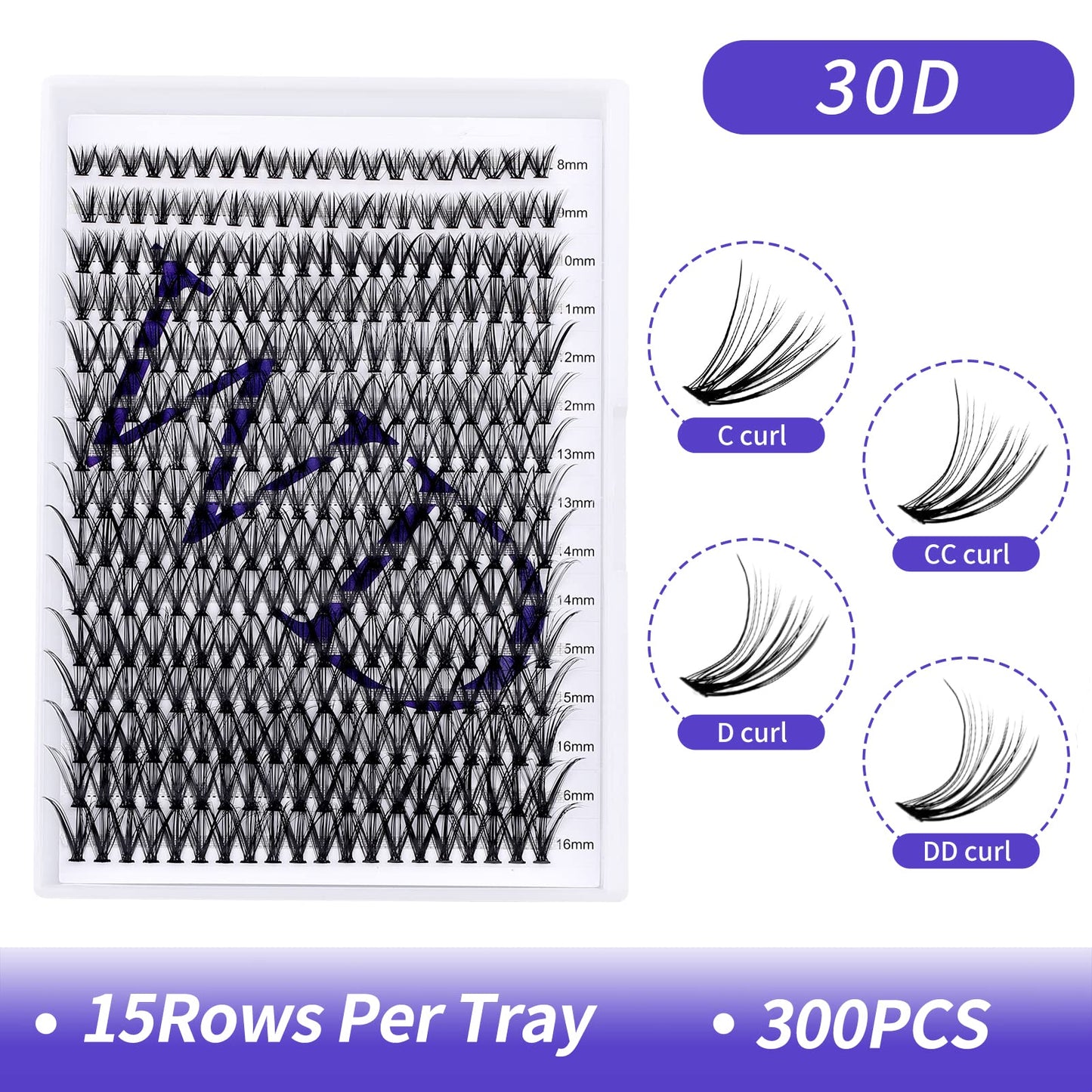 Individual Cluster Lashes 30D/40D Mixed Natural Eyelash Clusters