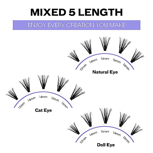 Individual Cluster Lashes 30D/40D Mixed Natural Eyelash Clusters