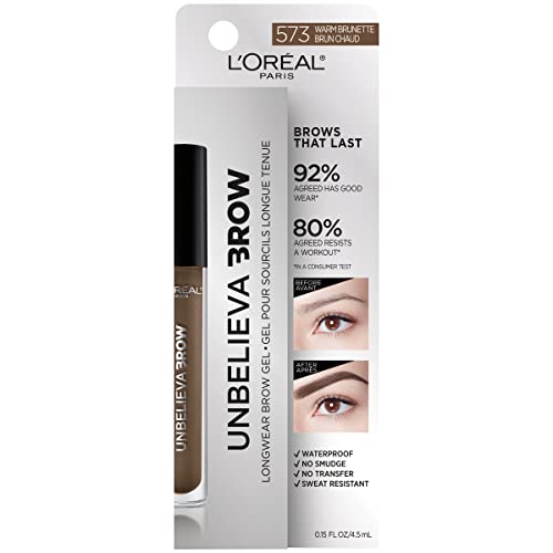 'Oreal Paris Unbelieva-Brow Longwear Waterproof Tinted Brow Gel, Smudge-resistant, Transfer- Proof, Quick Drying, Easy