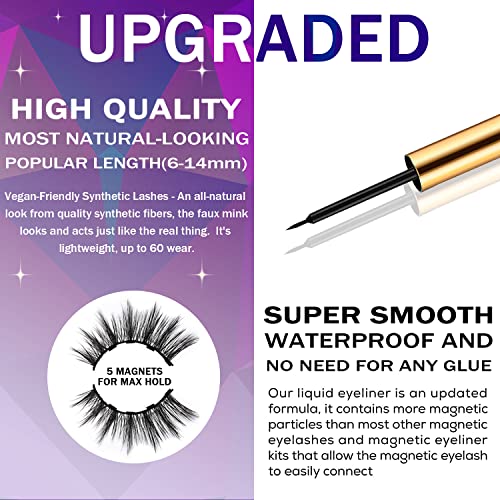 DUOERLA Magnetic Eyelashes Magnetic Lashes Natural