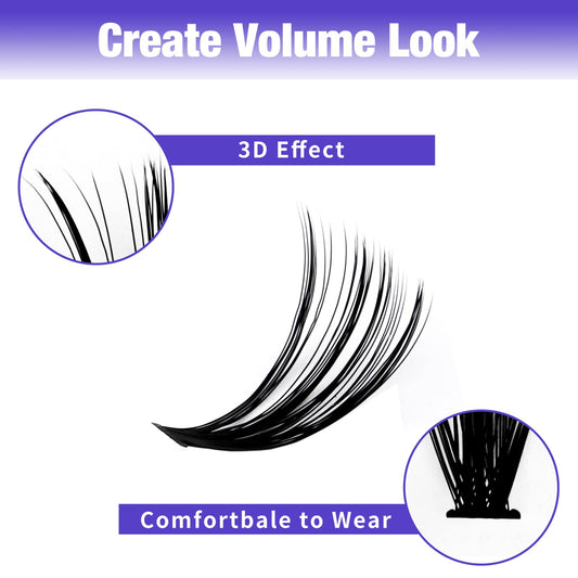 Individual Cluster Lashes 30D/40D Mixed Natural Eyelash Clusters