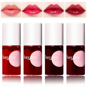 4 Colors Lip Tint Stain Set,Korean Lip Gloss Lip Tint Stain Mini Liquid Lipstick Multi-
