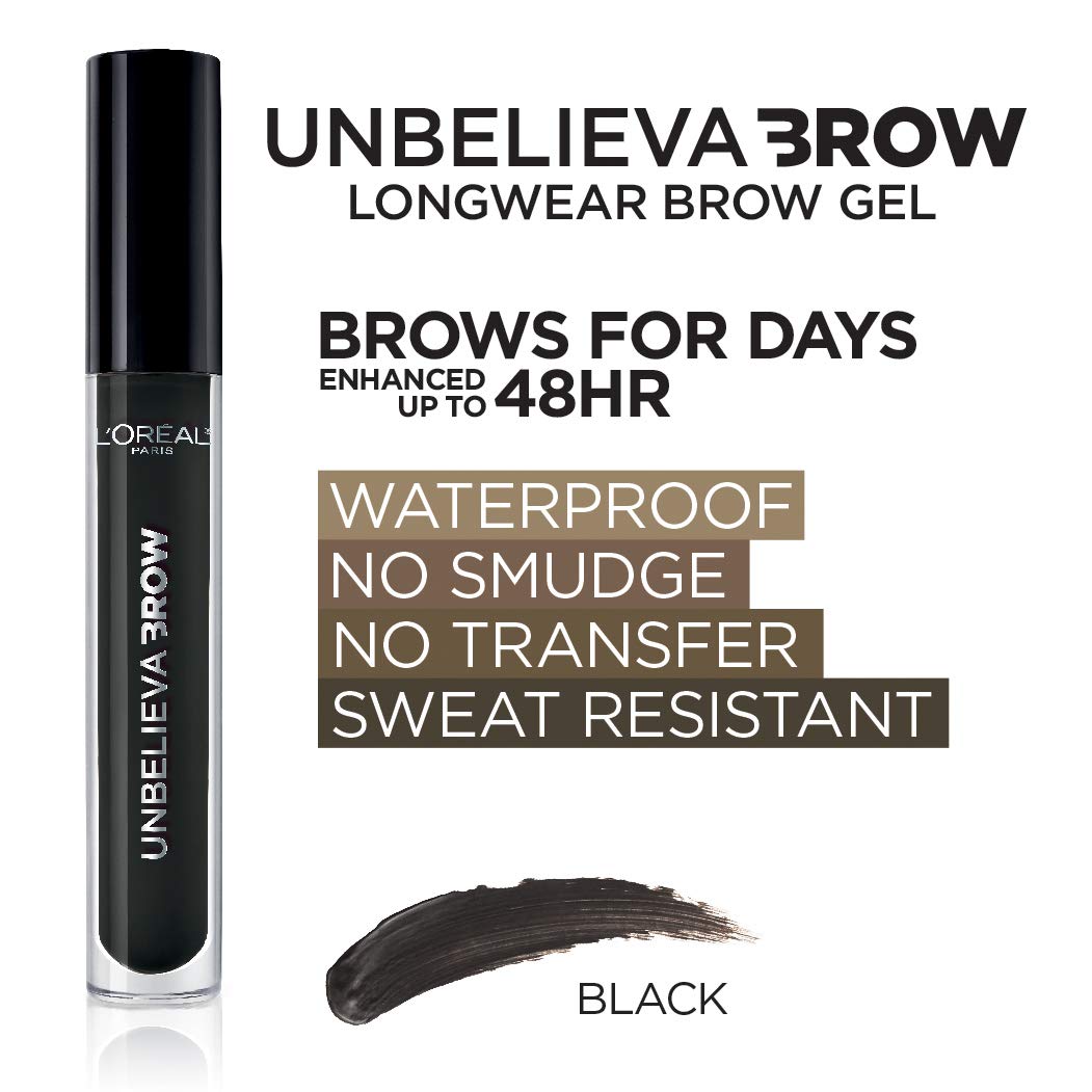'Oreal Paris Unbelieva-Brow Longwear Waterproof Tinted Brow Gel, Smudge-resistant, Transfer- Proof, Quick Drying, Easy