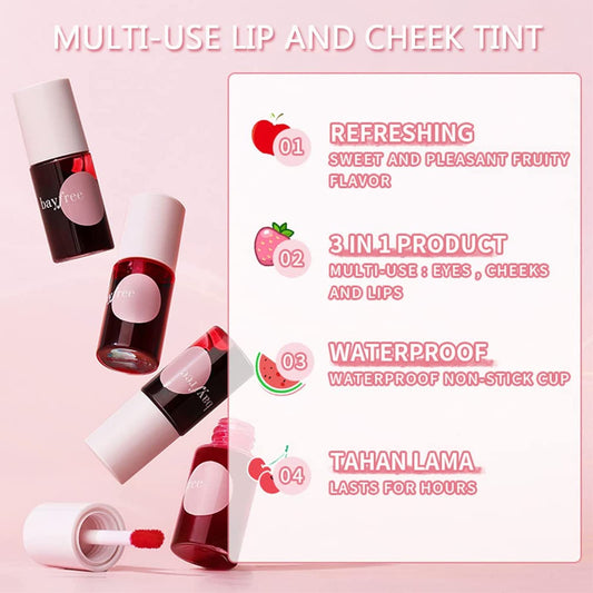 4 Colors Lip Tint Stain Set,Korean Lip Gloss Lip Tint Stain Mini Liquid Lipstick Multi-
