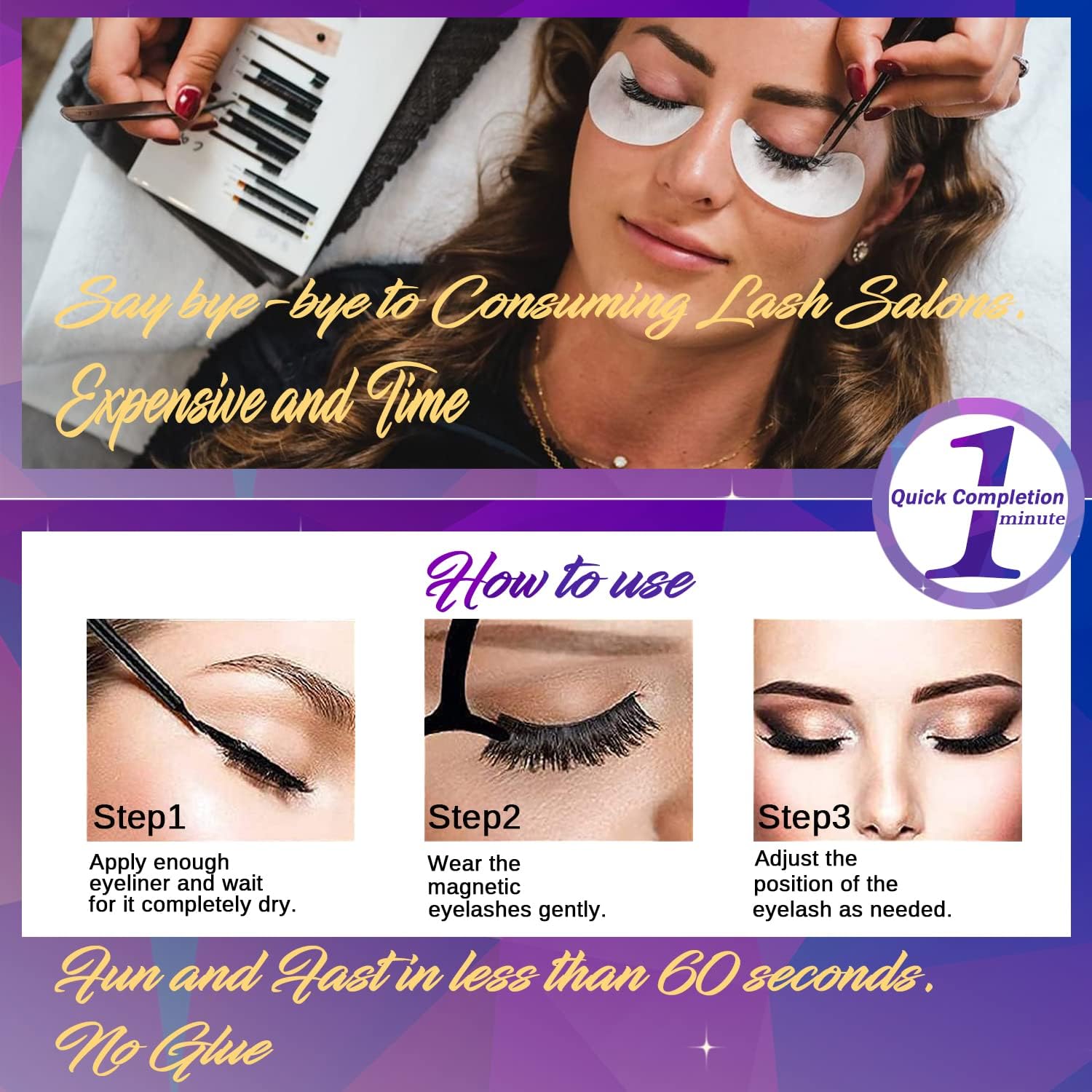 DUOERLA Magnetic Eyelashes Magnetic Lashes Natural