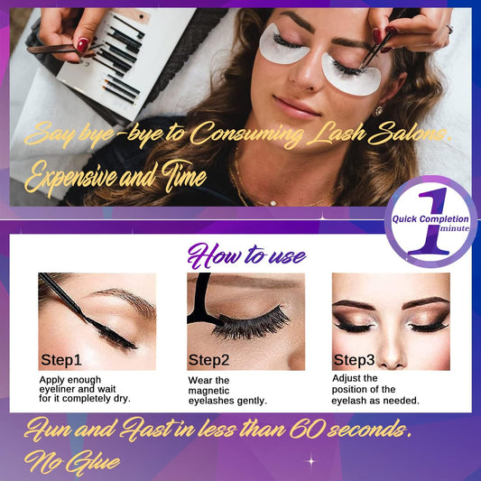 DUOERLA Magnetic Eyelashes Magnetic Lashes Natural