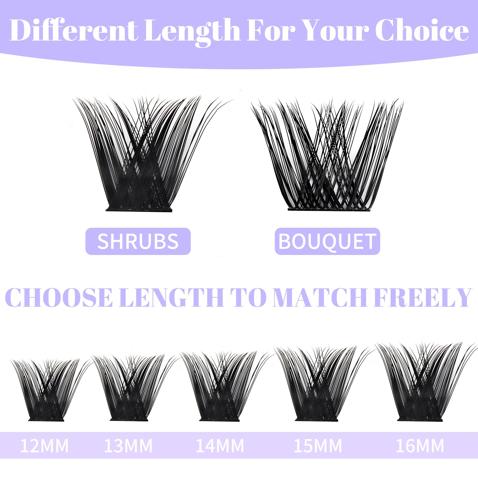 Individual Cluster Lashes 30D/40D Mixed Natural Eyelash Clusters