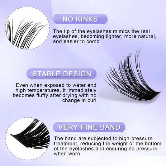 Individual Cluster Lashes 30D/40D Mixed Natural Eyelash Clusters