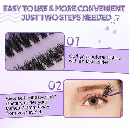 Individual Cluster Lashes 30D/40D Mixed Natural Eyelash Clusters