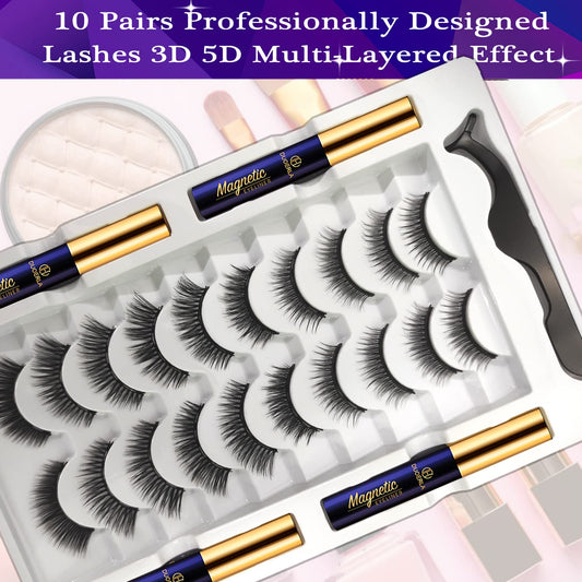 DUOERLA Magnetic Eyelashes Magnetic Lashes Natural