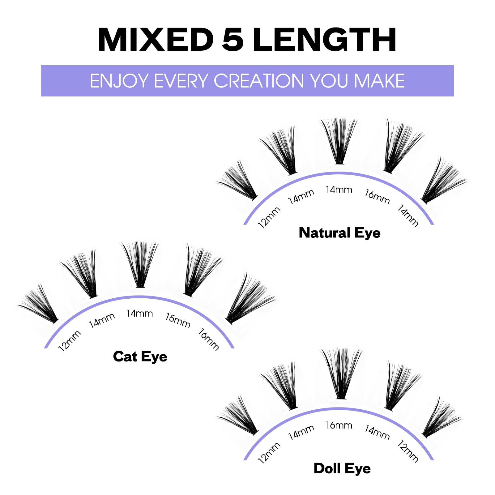 Individual Cluster Lashes 30D/40D Mixed Natural Eyelash Clusters
