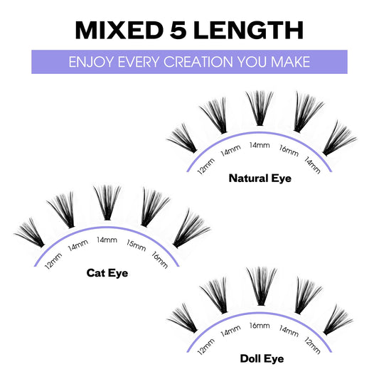 Individual Cluster Lashes 30D/40D Mixed Natural Eyelash Clusters