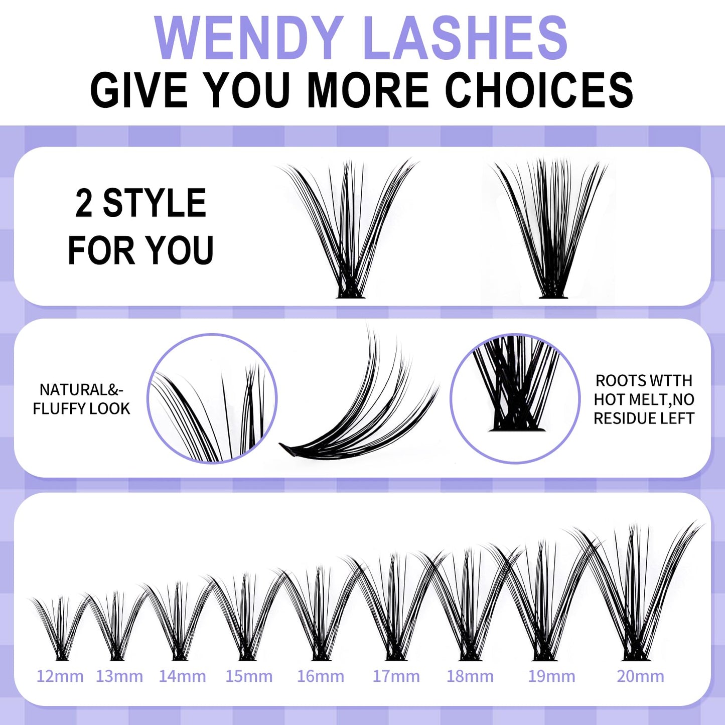 Individual Cluster Lashes 30D/40D Mixed Natural Eyelash Clusters
