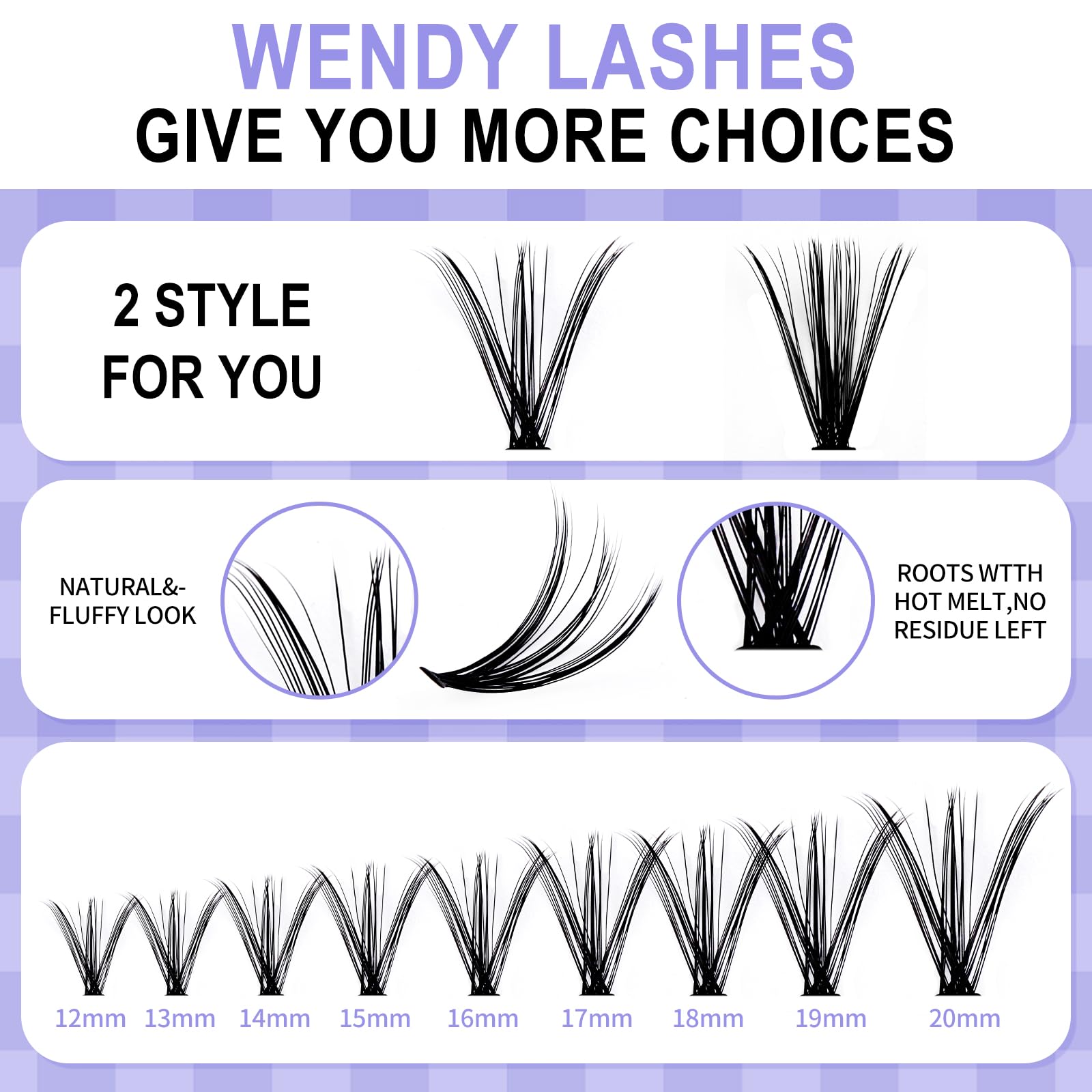 Individual Cluster Lashes 30D/40D Mixed Natural Eyelash Clusters