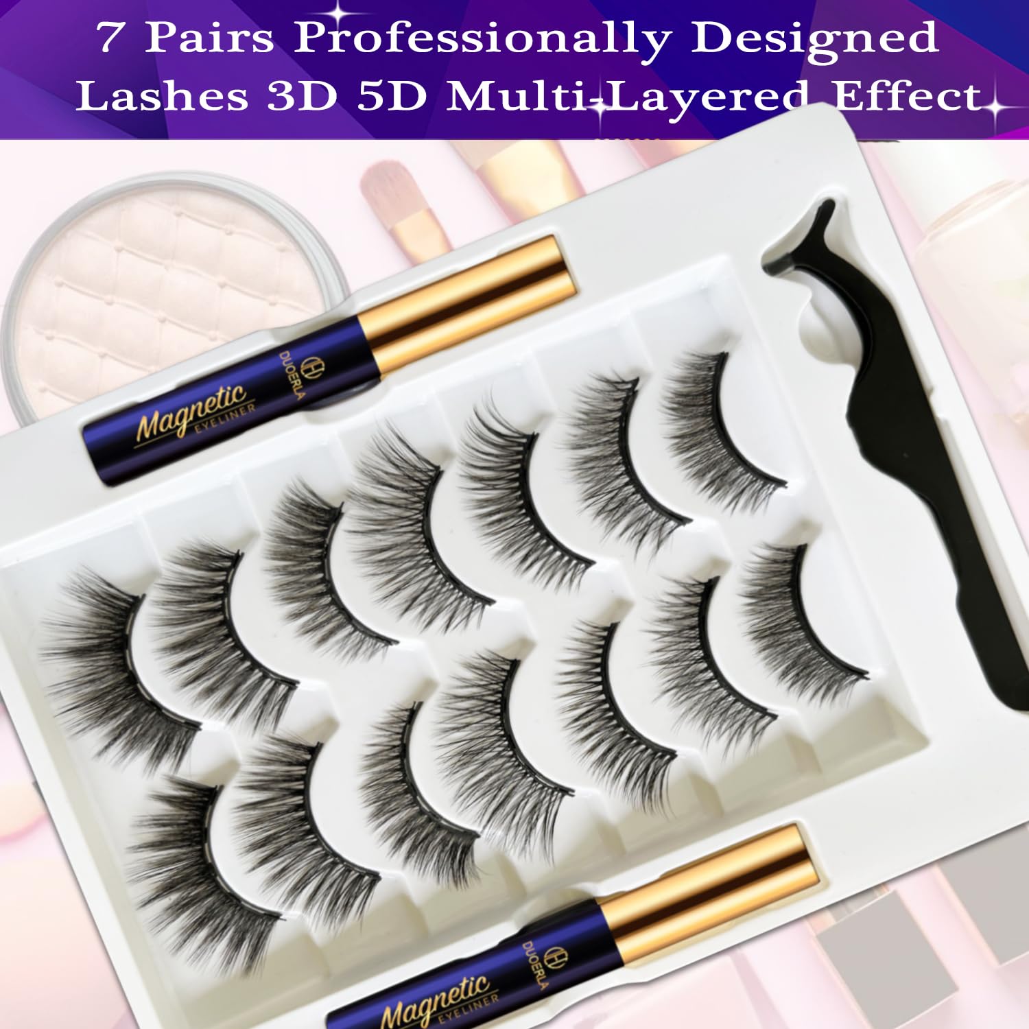 DUOERLA Magnetic Eyelashes Magnetic Lashes Natural
