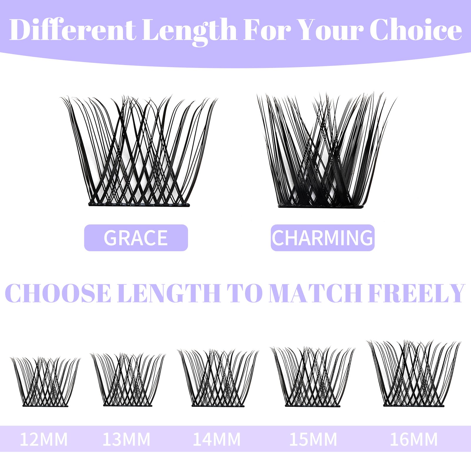 Individual Cluster Lashes 30D/40D Mixed Natural Eyelash Clusters