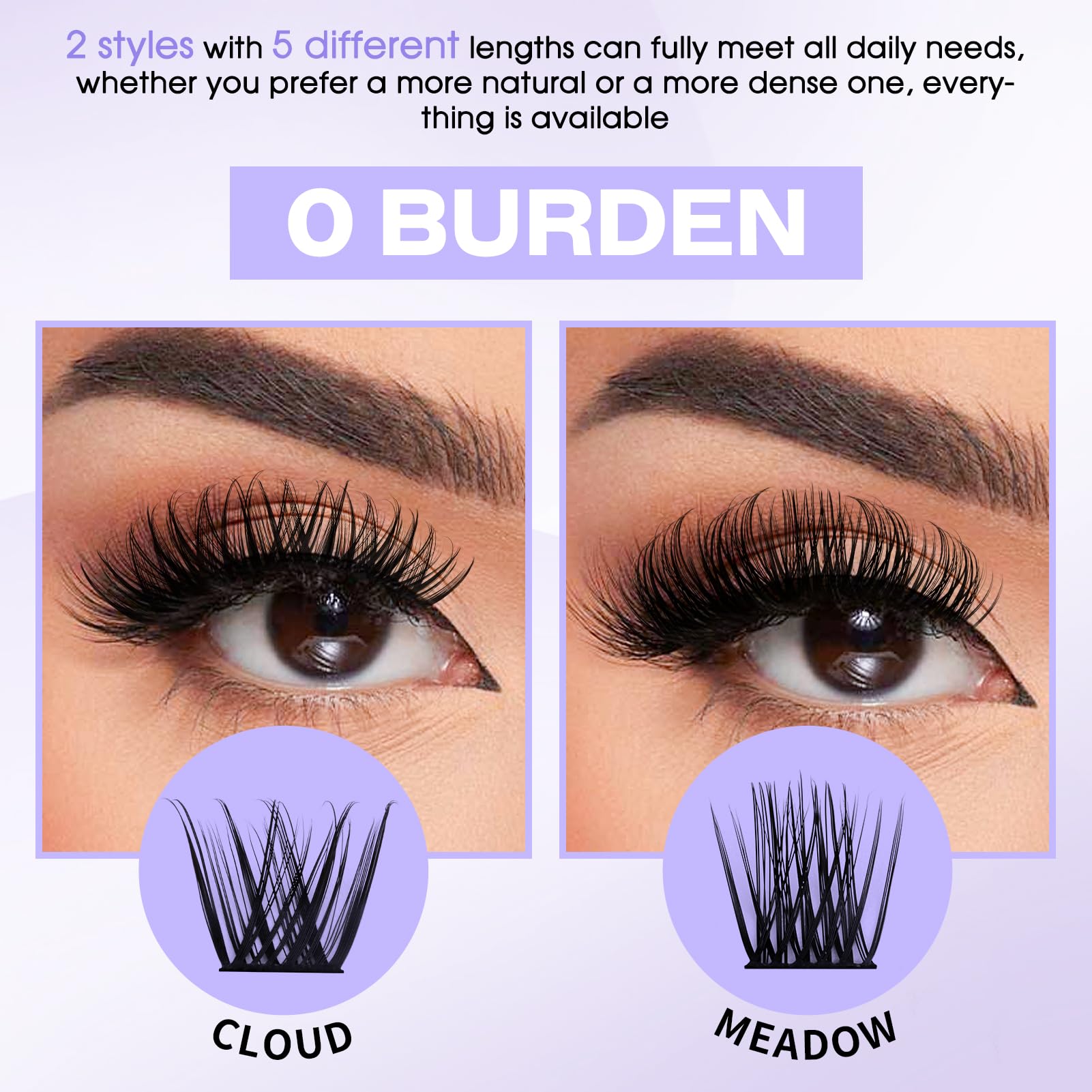 Individual Cluster Lashes 30D/40D Mixed Natural Eyelash Clusters