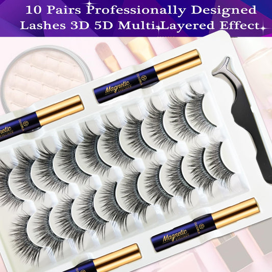 DUOERLA Magnetic Eyelashes Magnetic Lashes Natural