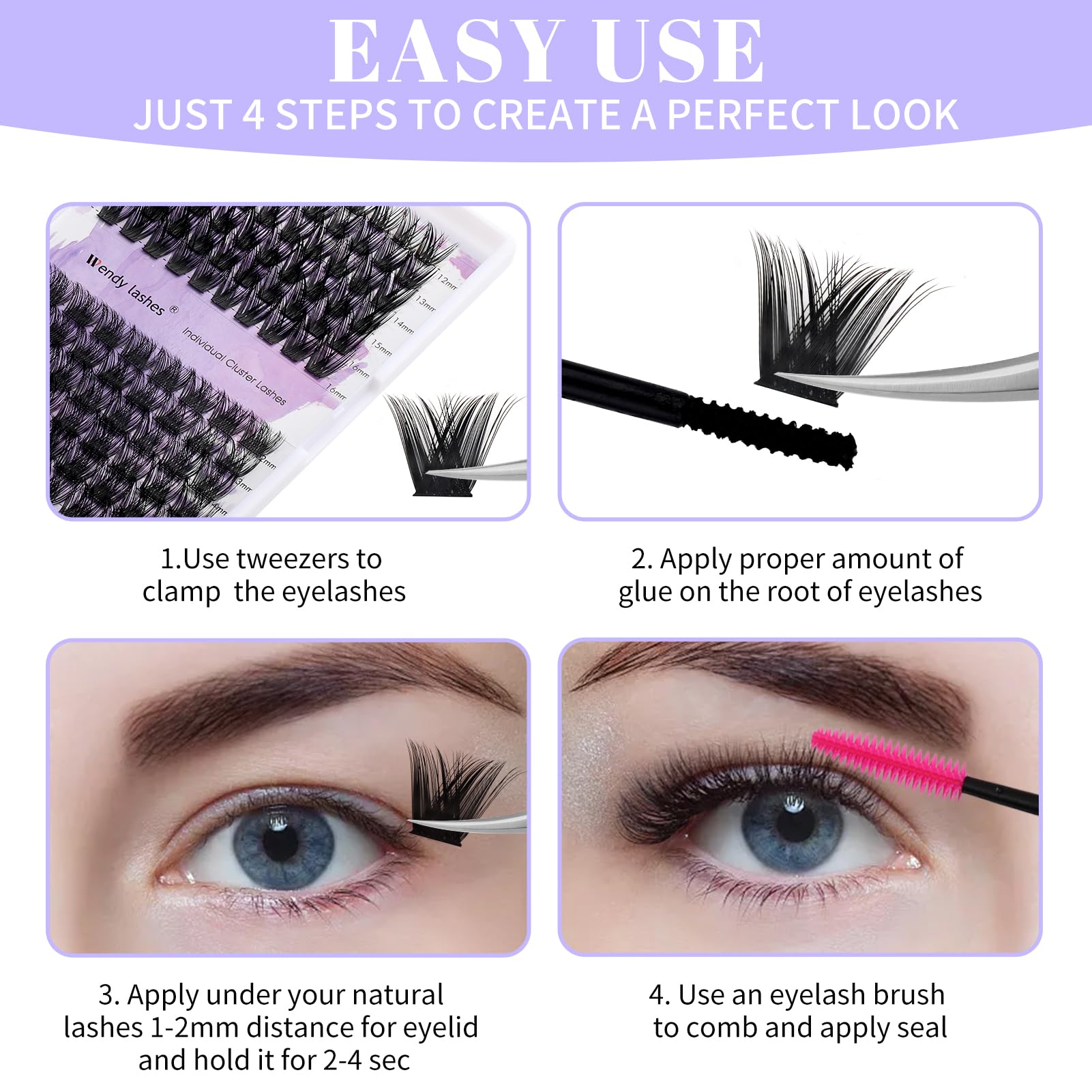 Individual Cluster Lashes 30D/40D Mixed Natural Eyelash Clusters