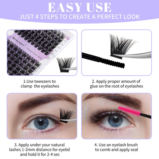 Individual Cluster Lashes 30D/40D Mixed Natural Eyelash Clusters