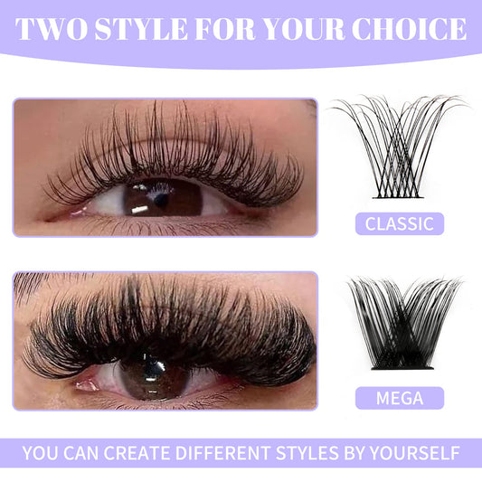Individual Cluster Lashes 30D/40D Mixed Natural Eyelash Clusters