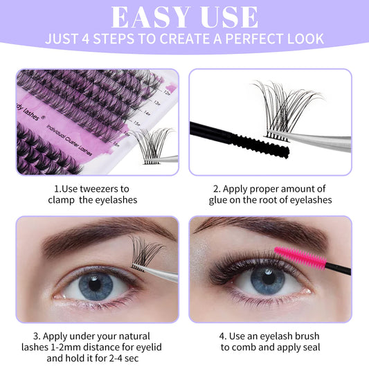 Individual Cluster Lashes 30D/40D Mixed Natural Eyelash Clusters
