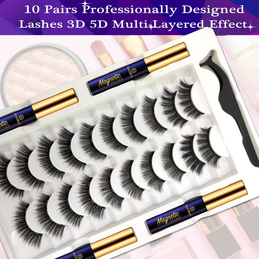 DUOERLA Magnetic Eyelashes Magnetic Lashes Natural