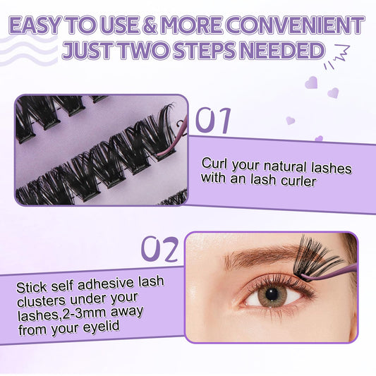 Individual Cluster Lashes 30D/40D Mixed Natural Eyelash Clusters