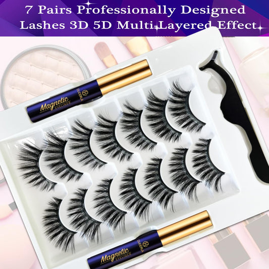 DUOERLA Magnetic Eyelashes Magnetic Lashes Natural