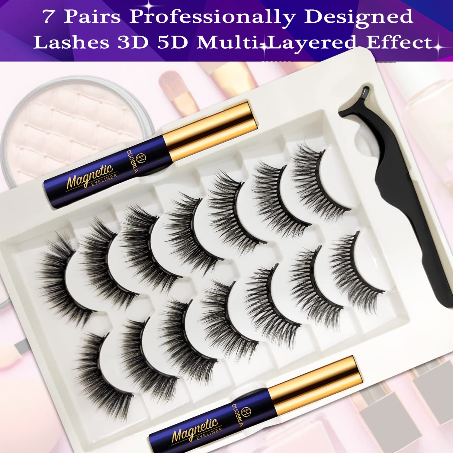 DUOERLA Magnetic Eyelashes Magnetic Lashes Natural