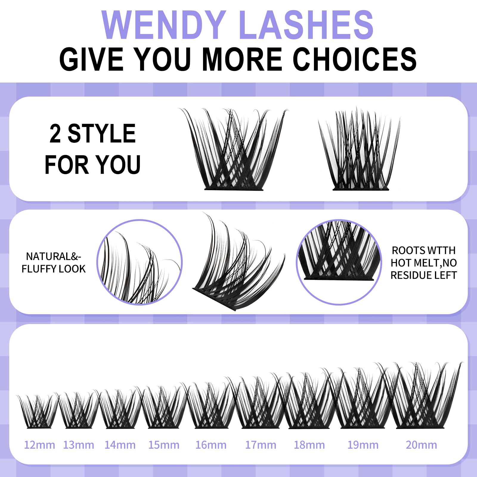 Individual Cluster Lashes 30D/40D Mixed Natural Eyelash Clusters